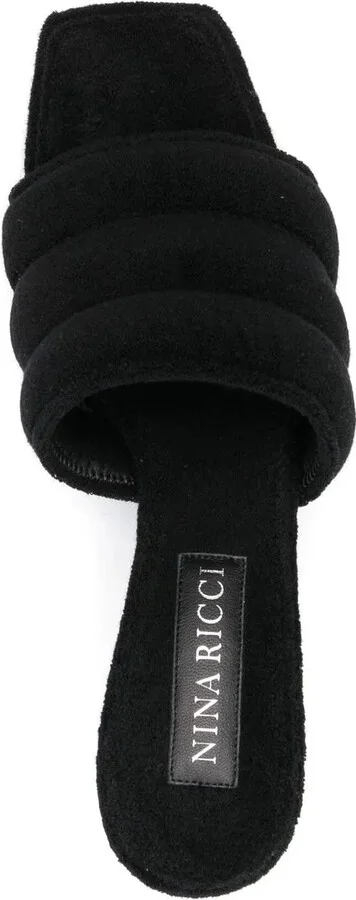 Towelling Square-Toe Sandals - Image 4