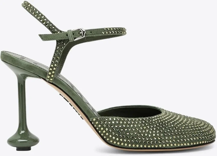 Toy 90 Rhinestone Embellished Suede Pumps