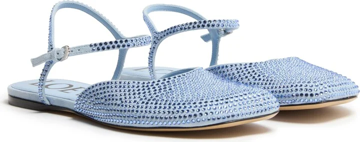Toy ankle strap ballerinas in suede and strass - Image 3