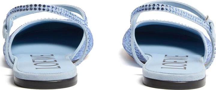 Toy ankle strap ballerinas in suede and strass - Image 4
