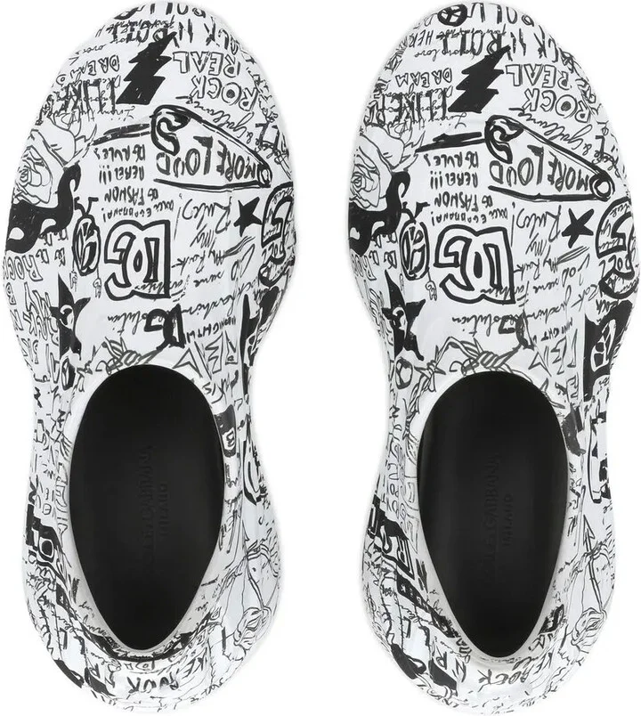 Toy graffiti-print low-top sneakers - Image 4