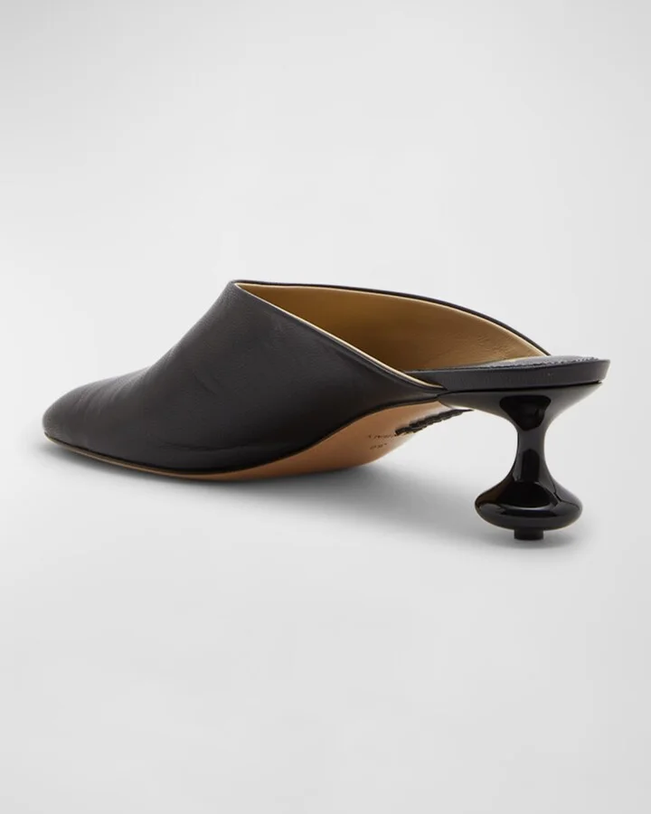 Toy Leather Drop Stiletto Mules - Image 4