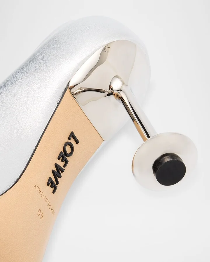 Toy Metallic Leather Stiletto Pumps - Image 3