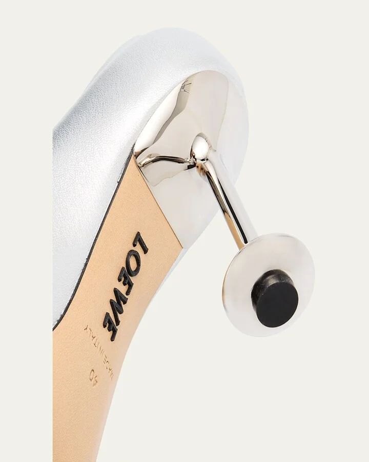 Toy Metallic Leather Stiletto Pumps - Image 4