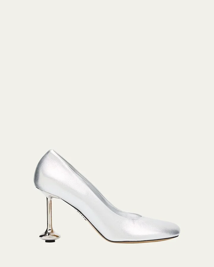 Toy Metallic Leather Stiletto Pumps
