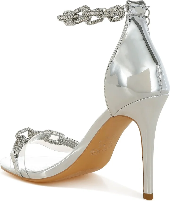 Traben Rhinestone Link Metallic Sandal - Image 2