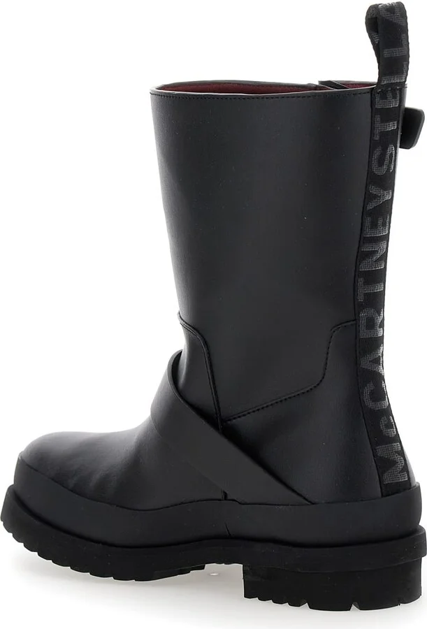 'trace' Black Ankle Boots With Buckle In Tech Fabric Woman - Image 3