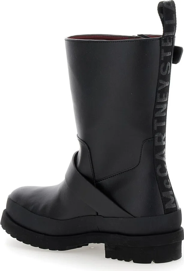 'Trace' Black Ankle Boots With Buckle In Tech Fabric Woman - Image 3
