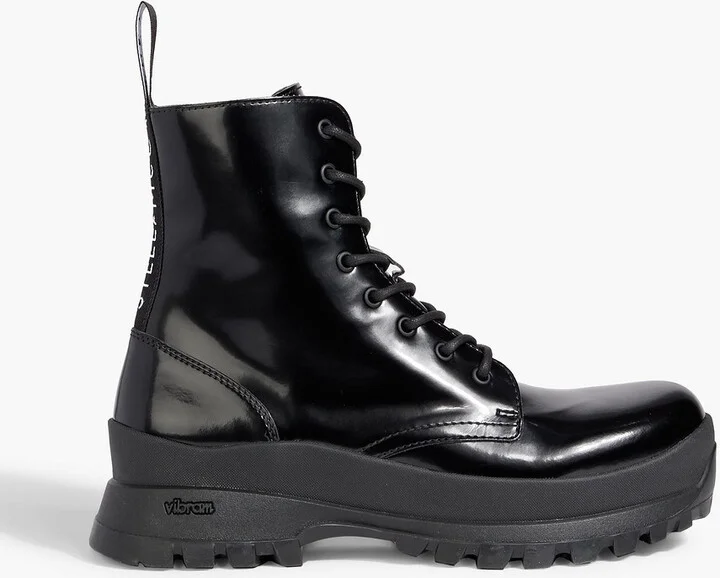 Trace glossed combat boots