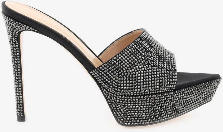 Tracey 85 Crystal-Embellished Platform Mules