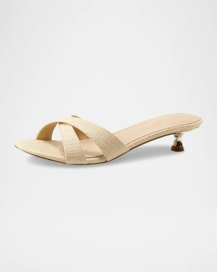 Tracey Raffia Kitten-Heel Sandals - Image 2