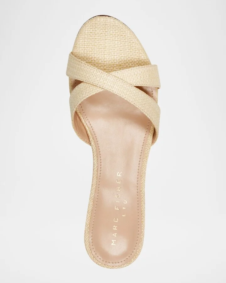 Tracey Raffia Kitten-Heel Sandals - Image 3
