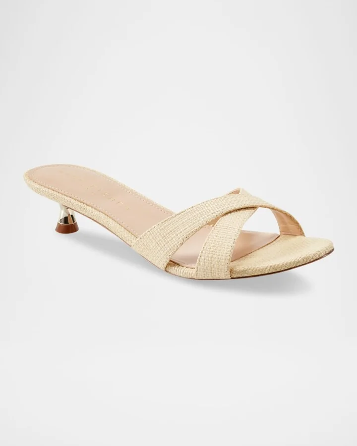 Tracey Raffia Kitten-Heel Sandals - Image 7