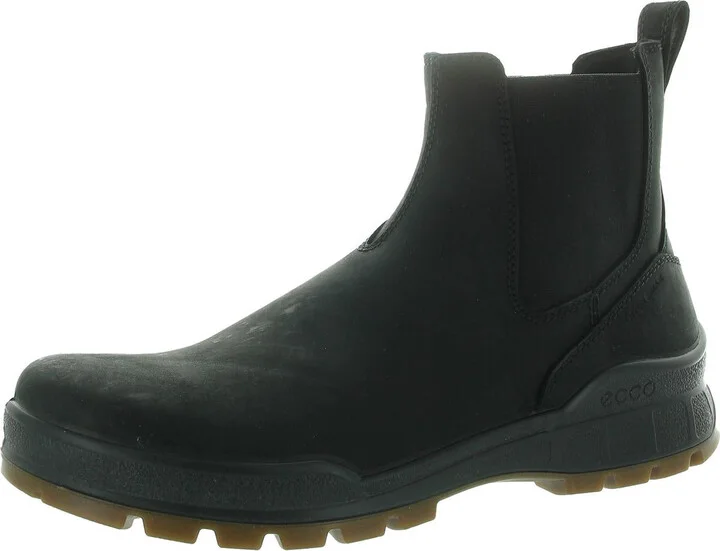 Track 25 Mens Mixed Media Leather Chelsea Boots