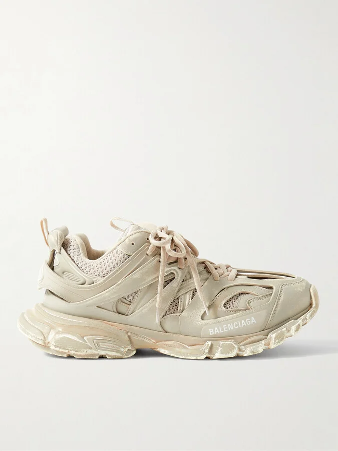 Track Faded Nylon, Mesh and Rubber Sneakers