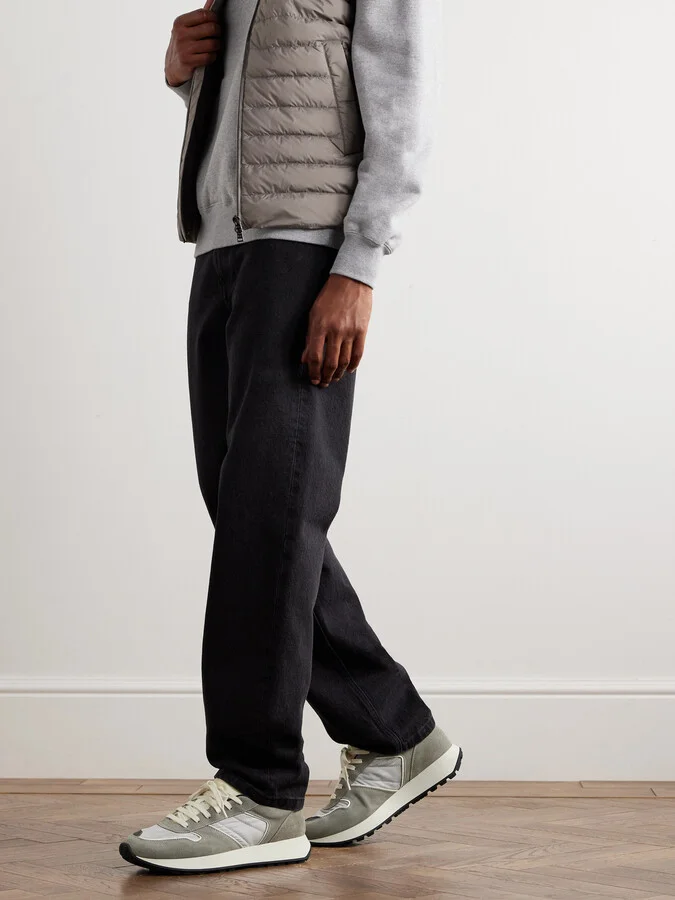 Track Leather-Trimmed Suede and Tech-Mesh Sneakers - Image 2