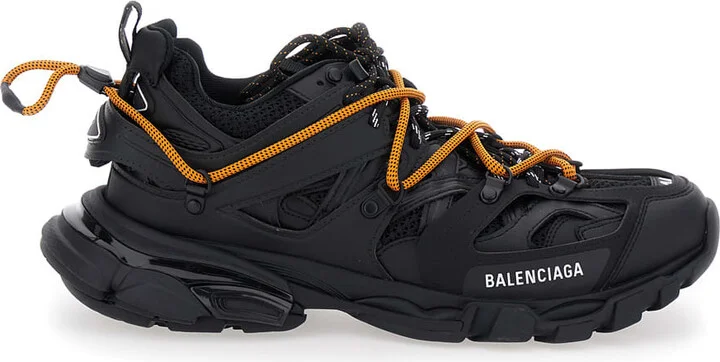 'track Trail Laces' Black Sneakers With Rear Closure With Cord Laces And Logo Lettering On The Side In Tech Fabric Woman