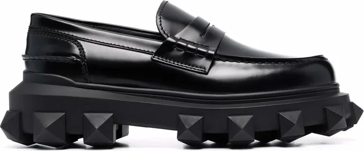 Trackstud leather loafers
