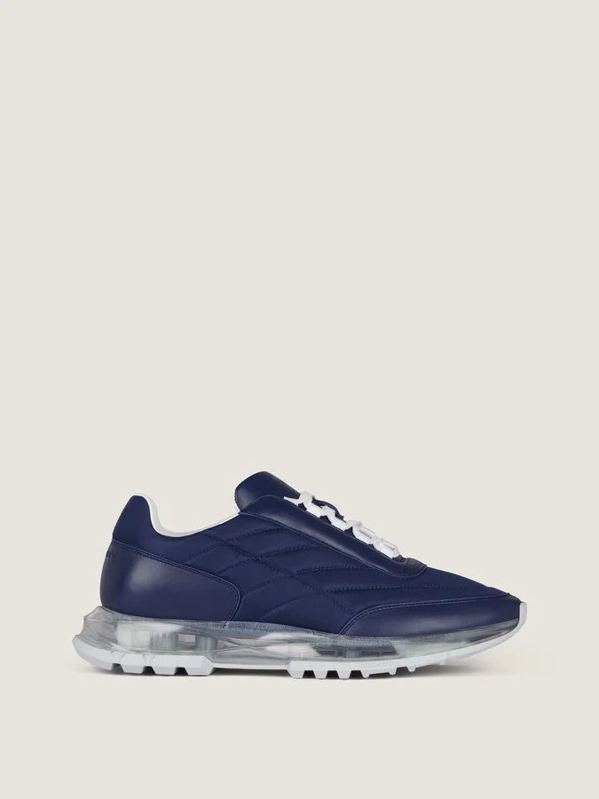 Trainers sneakers in padded nylon and leather