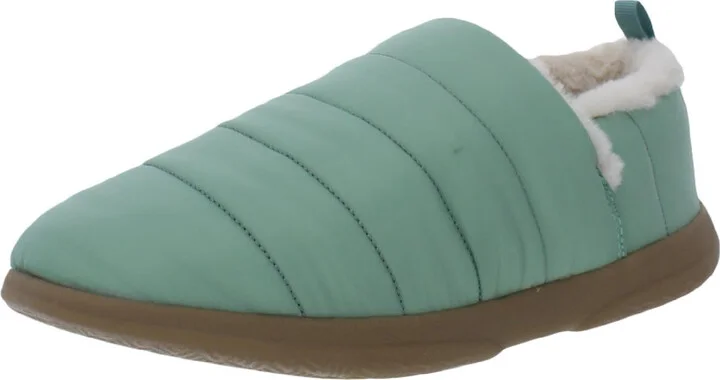 Tranquil Womens Nylon Faux Fur Lined Loafer Slippers