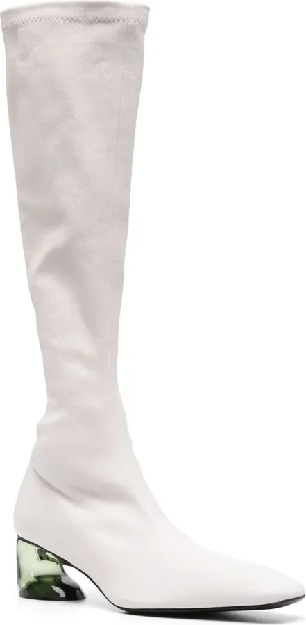 Translucent-Heel Leather Boots - Image 2