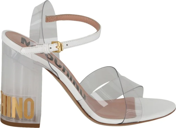 Transparent Logo Heel Sandals