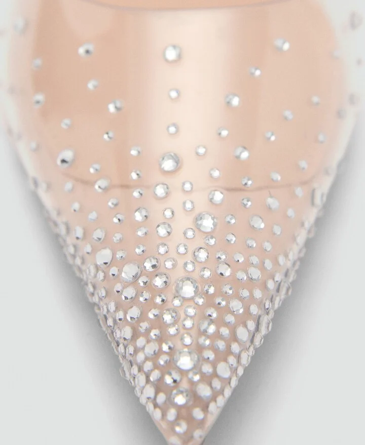 Transparent Rhinestone Pointed Toe Pump - Image 4