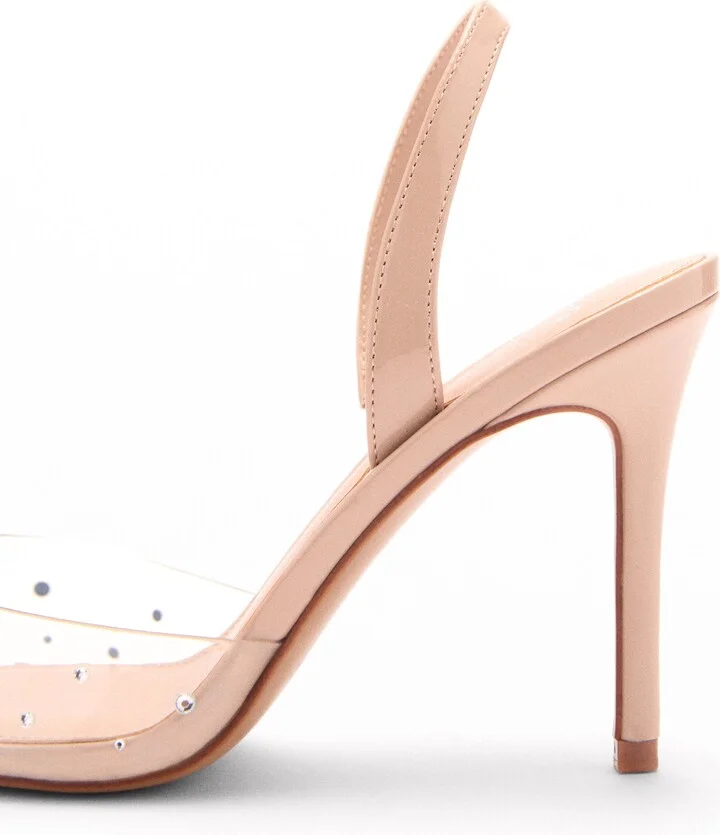 Transparent Rhinestone Pointed Toe Pump - Image 5