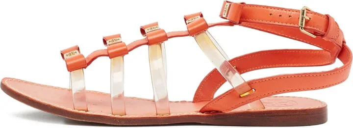 Transparent-Strap Flat Sandals