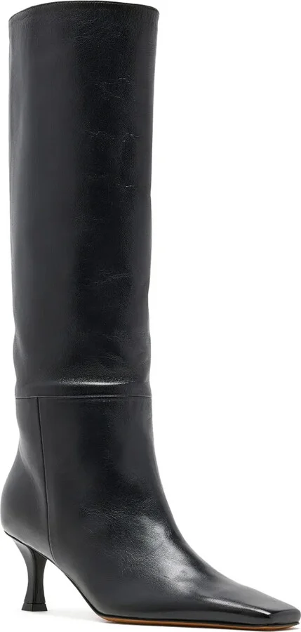 Trap leather knee-high boots - Image 2
