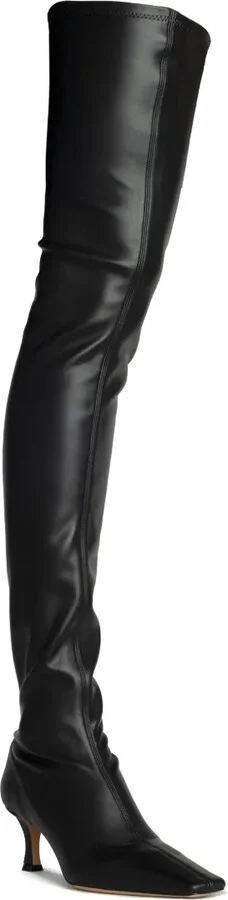 Trap over-the-knee leather boots - Image 2