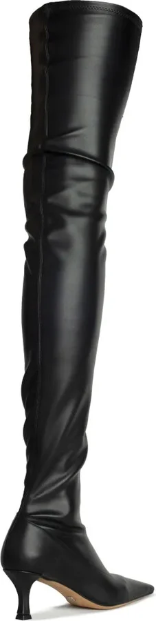Trap over-the-knee leather boots - Image 3
