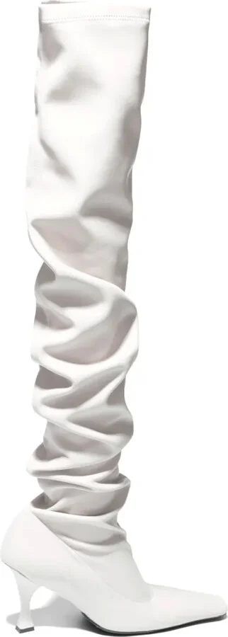 Trap over-the-knee leather boots - Image 3