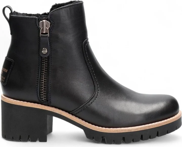 Trav B2 - Women's Black Side Zipped Leather Ankle Boots