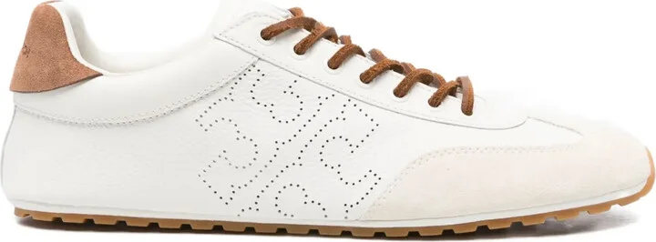 Travel leather perforated sneakers