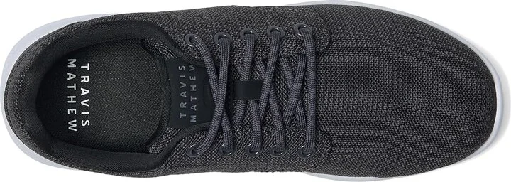 TravisMathew The Daily 2.0 Knit Men's Walking Shoes Heather Grey Pinstripe : 14 M, Leather - Image 2