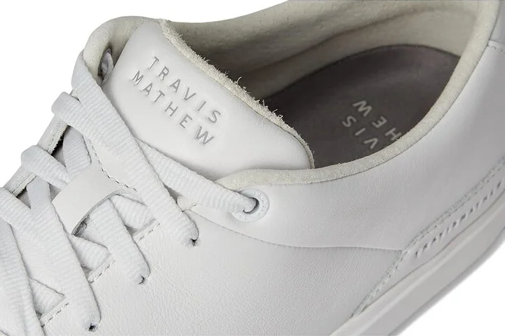 TravisMathew The Modern Cup Men's Slip on Shoes White : 14 M, Leather - Image 7