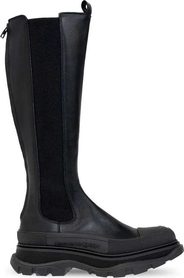 ‘Tread’ Knee-high-boots, , - Black