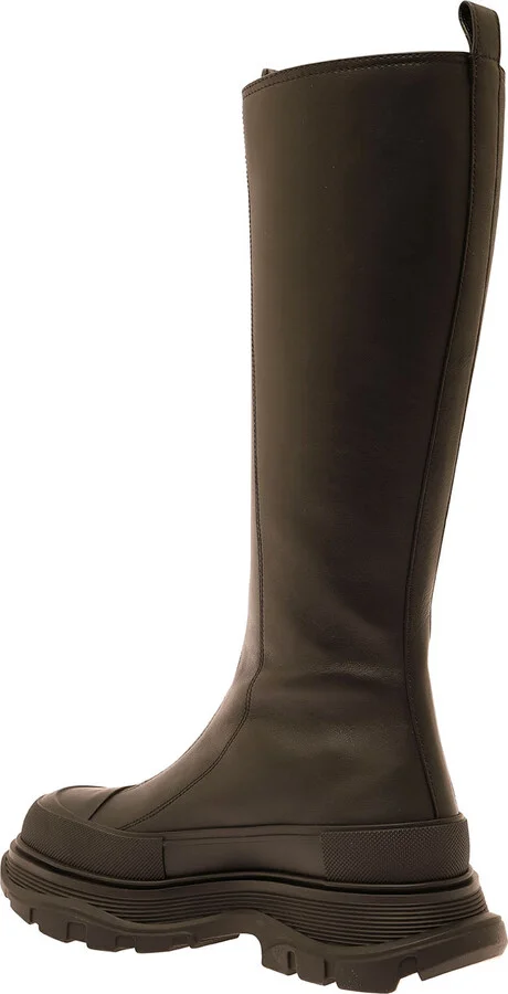 'tread Slick' Black Boots With Embossed Logo And Chunky Platform In Leather Woman - Image 3