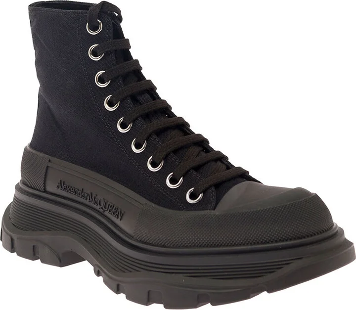 'tread Slick' Black High Top Sneakers With Oversized Platform In Cotton Woman - Image 2