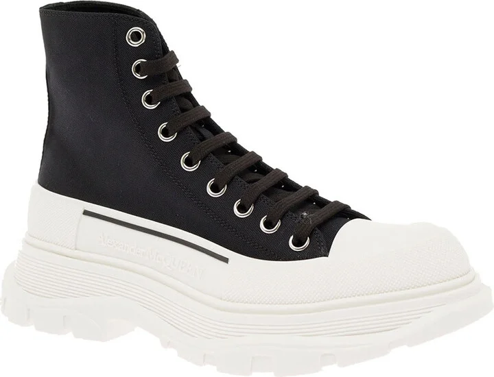 'tread Slick' Black High Top Sneakers With Oversized Platform In Cotton Woman - Image 2
