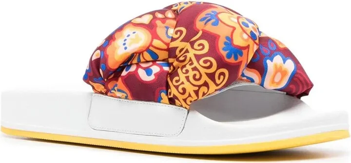 Treccia embroidered slides - Image 2