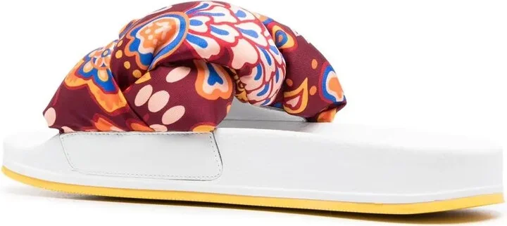 Treccia embroidered slides - Image 3