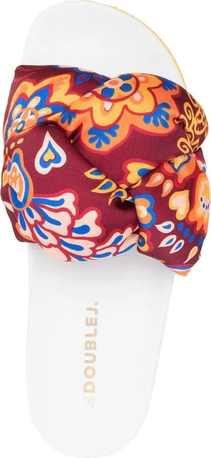 Treccia embroidered slides - Image 4