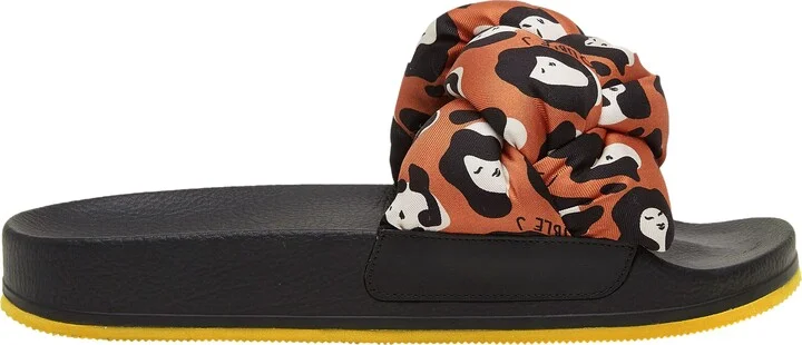 Treccia Slides Lady Leopard Orange