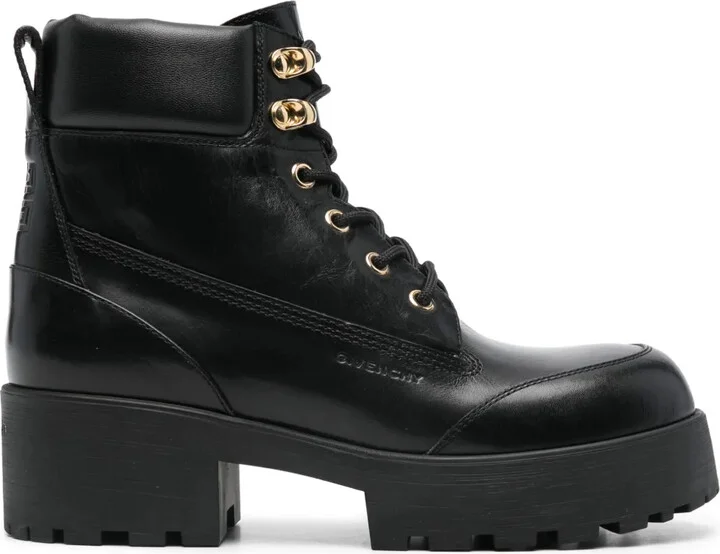 Trekker leather combat boots