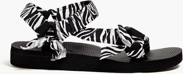 Trekky zebra-print canvas sandals