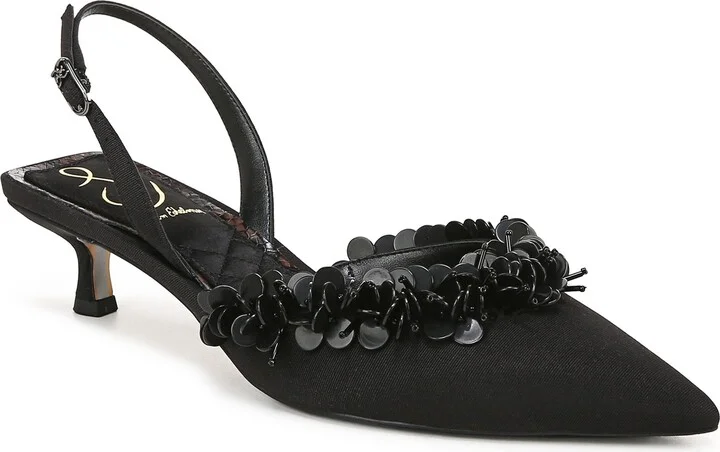Trent Slingback Pointed Toe Kitten Heel Pump