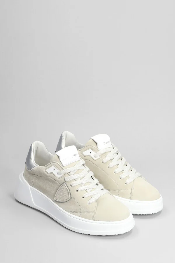 Tres Temple Sneakers In Beige Nubuck - Image 2
