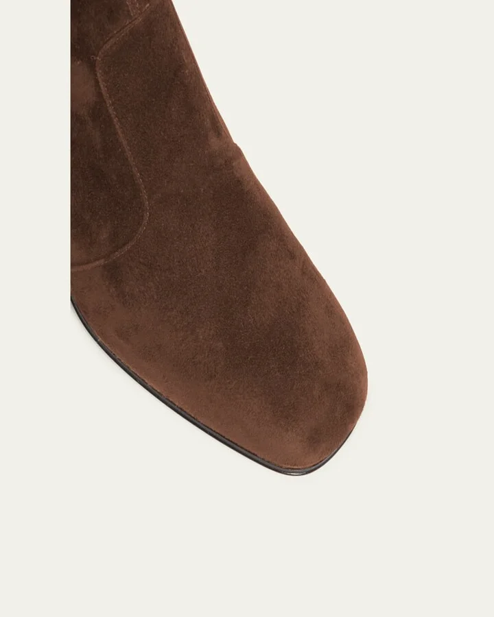 Tres Vivier Suede Buckle Ankle Booties - Image 10